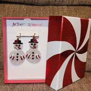 Betsey Johnson Snowman Earrings